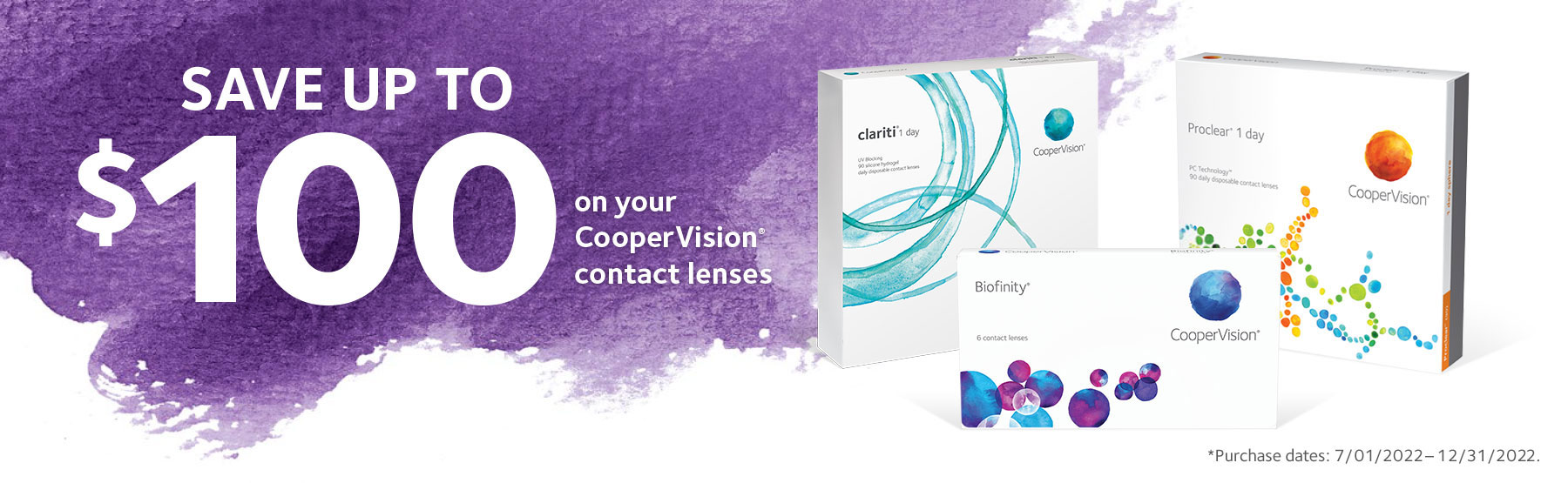 Save up to $100 on your CooperVision contact lenses