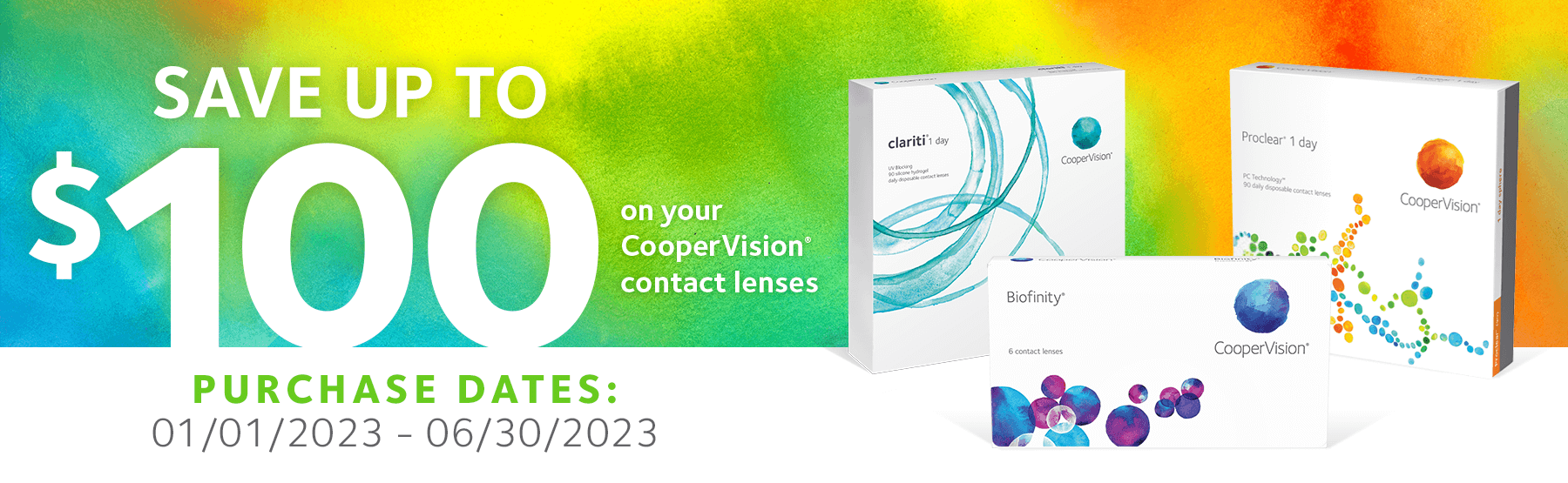 Save up to $100 on your CooperVision contact lenses