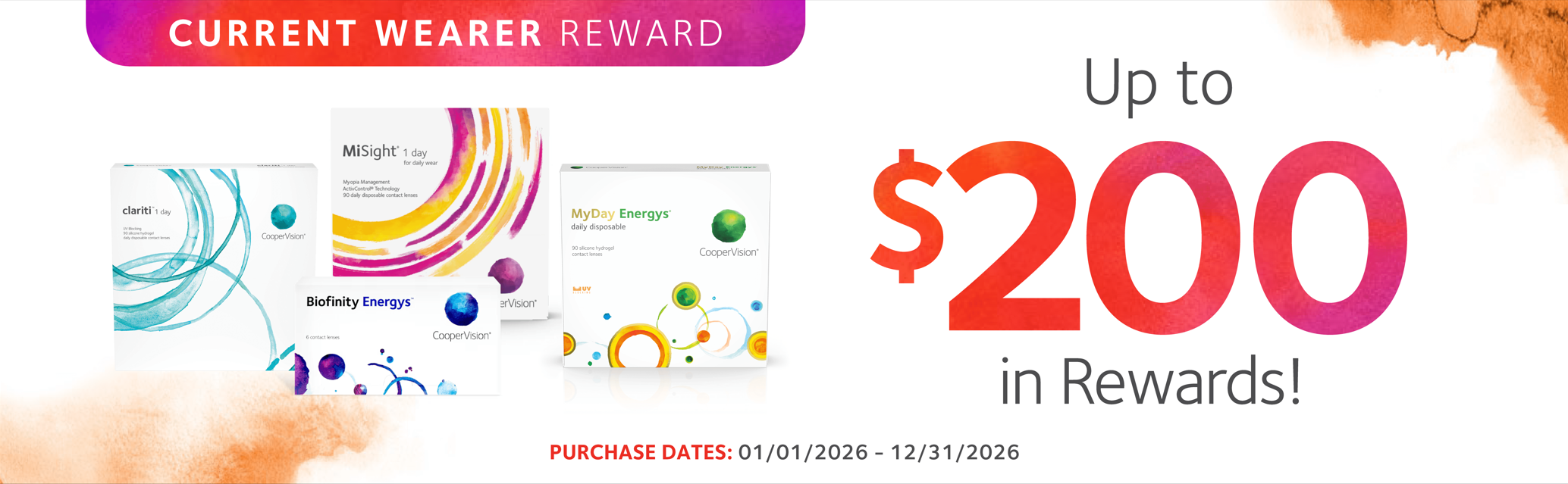 Save up to $200 on your CooperVision contact lenses